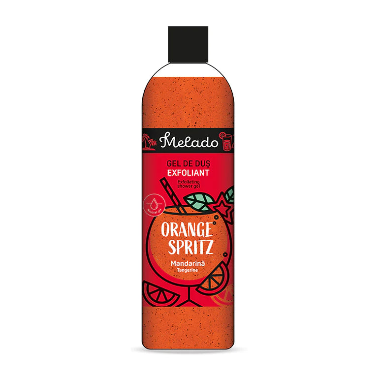 Melado - Gel de dus exfoliant ORANGE SPRITZ - mandarina, 500ml