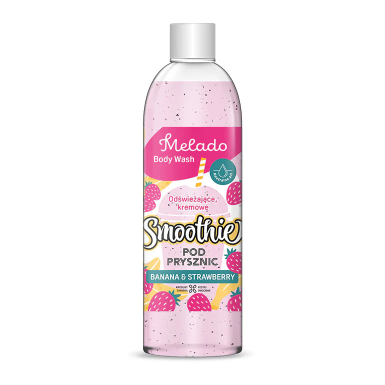 Melado - Gel de dus Smoothie - Capsuni si banana, 500ml