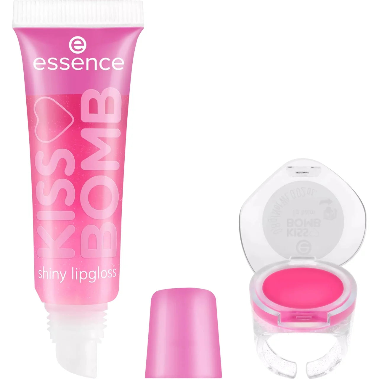 Luciu de buze duo stralucitor & balsam KISS BOMB Strawberry Sweetie! 01– Essence
