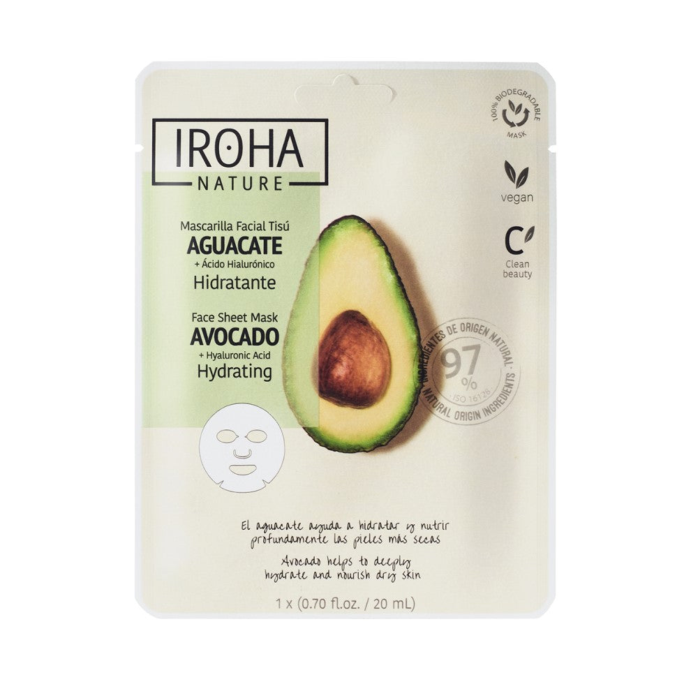 Iroha Nature Hydrating Face Sheet Mask-Avocado
