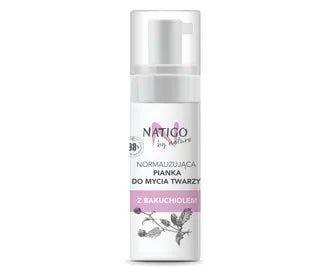 Natigo by Nature - Spuma curatare faciala, ef. de reglare productie sebum cu extract de Bakuchiol - 98% natural, 150ml