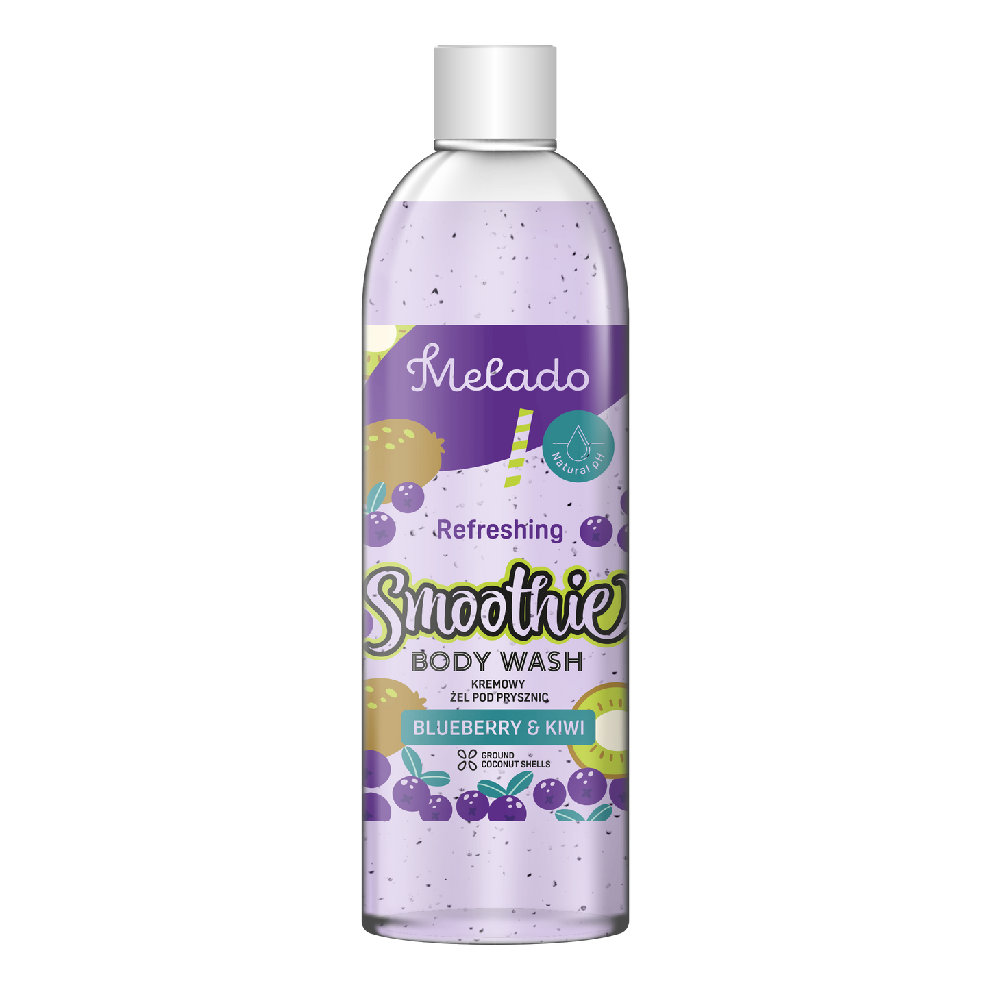 Melado - Gel de dus Smoothie - Afine si kiwi, 500ml