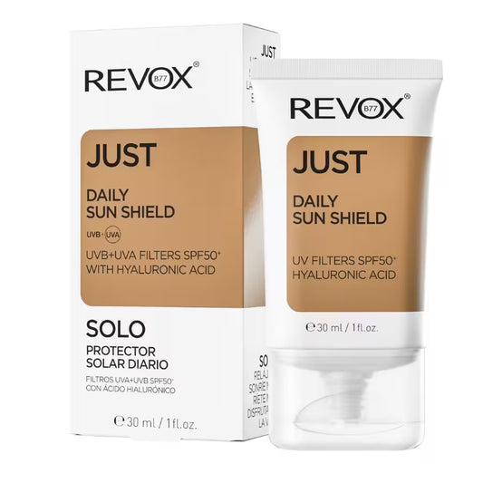 Revox Just Daily sun shield uva+uvb filters spf 50hyaluronic acid 30ml
