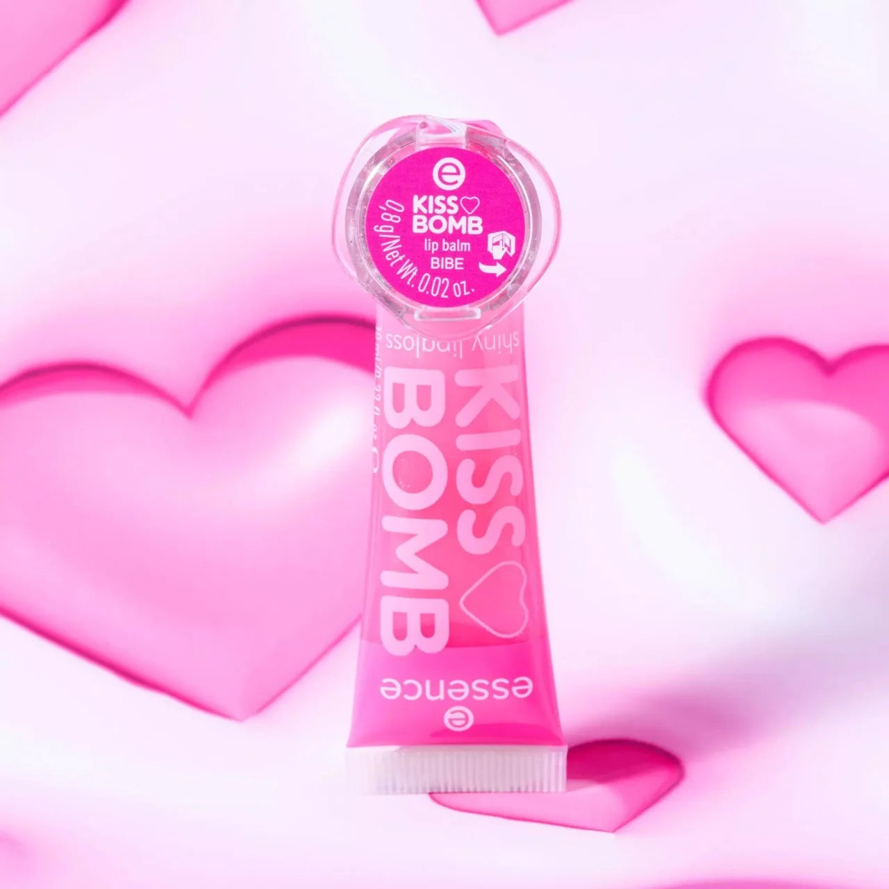 Luciu de buze duo stralucitor & balsam KISS BOMB Strawberry Sweetie! 01– Essence