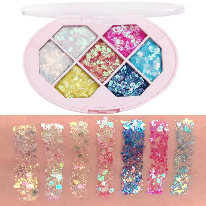 CmaaDU Paleta cu Glitter 7 culori 1
