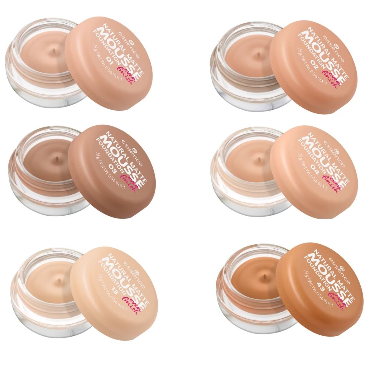 essence NATURAL MATTE MOUSSE FOUNDATION 01, 16g