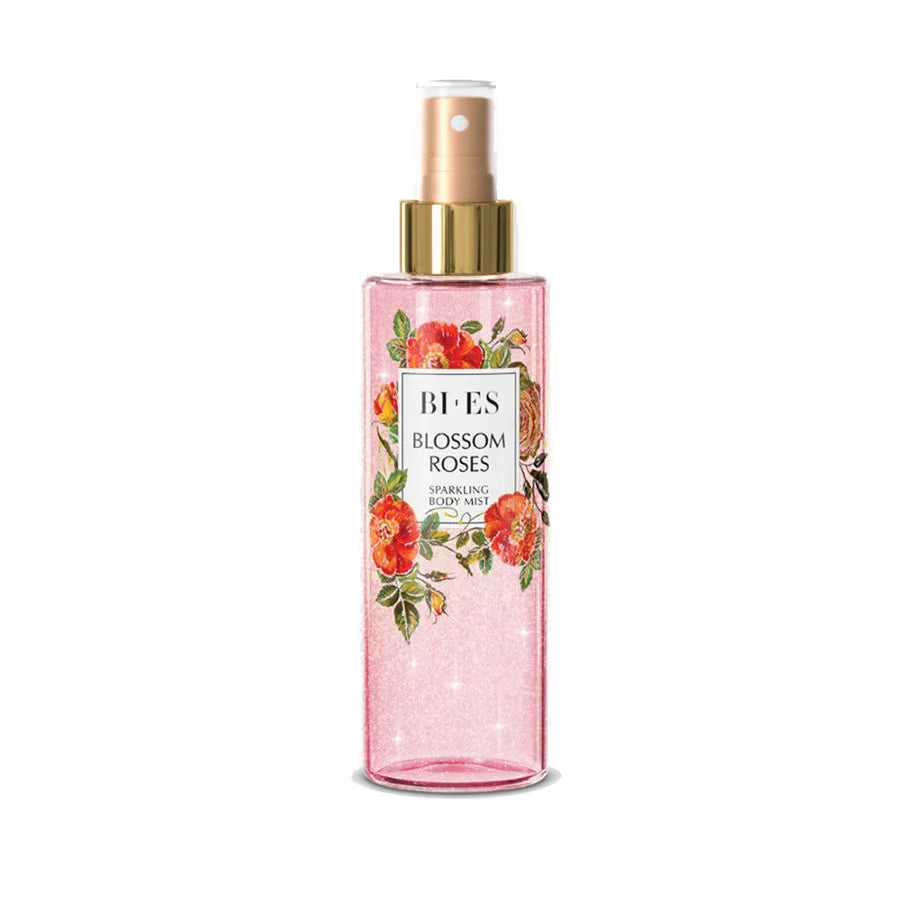 Body Mist, Bi-es, Blossom Roses, cu Sclipici, 200 ml