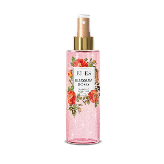 Body Mist, Bi-es, Blossom Roses, cu Sclipici, 200 ml