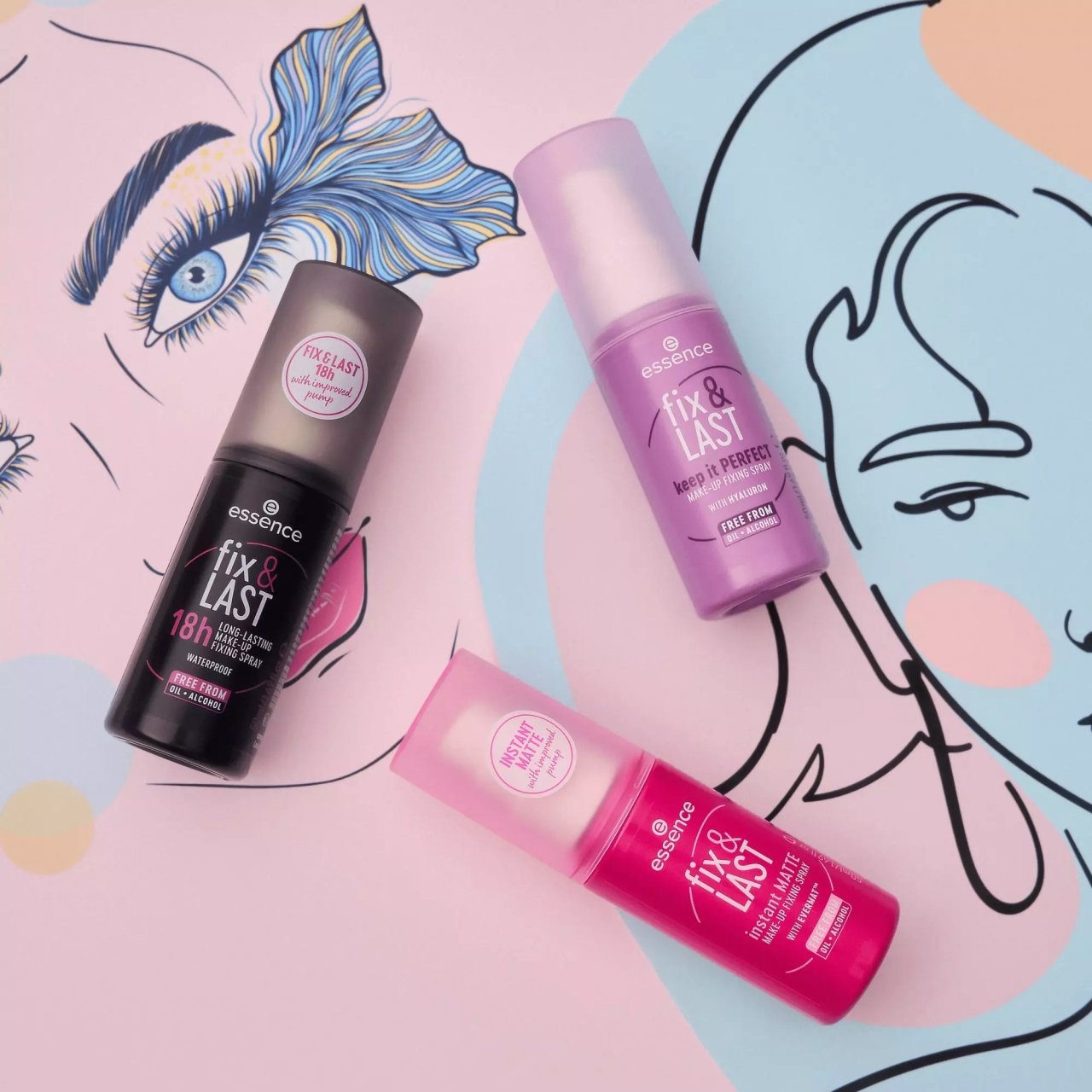 essence fix & LAST 18h LONG-LASTING MAKE-UP FIXING SPRAY